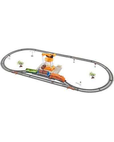 Игрален комплект Zefeng Toys - Товарен влак с релси и кран, 3m - 1